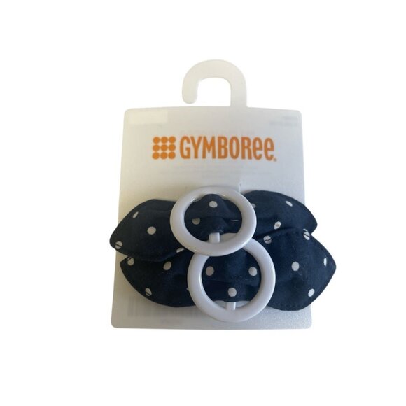 Gymboree Navy Polka Dot Hair Clips With White Ring Accents - Picture 1 of 4